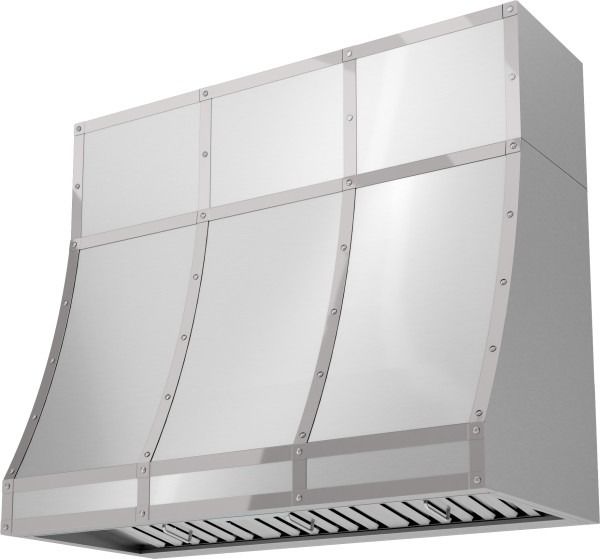 Zephyr Designer Collection 48'' x 12'' Stainless Steel Duct Cover with Stainless Steel Banding-2