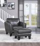 Homelegance® Spivey Dark Gray Leather Ottoman-1