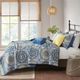 Olliix by Madison Park Tangiers 6 Piece Blue Full/Queen Reversible Coverlet Set-3