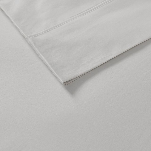 Olliix by Madison Park 525 Thread Count Light Gray Full Cotton Rich Sheet Set-1