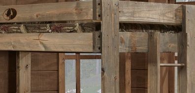 Simply Bunk Beds Mossy Oak Twin/Full Panel Bunk Bed With Drawers-1