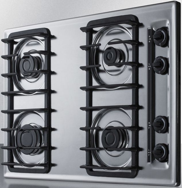 Summit® 30" Chrome Gas Cooktop-1