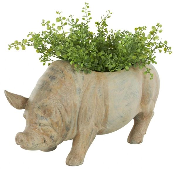 Deco Marche Light Brown Pig Planter-0