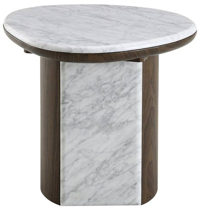 ACME Furniture Haidar Brown/Natural Marble End Table-3