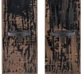 Nest Home Collections Santa Rosa 2-Piece Antique Black Tall Sconce Set-1