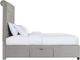 Elements International Waldorf Gray Queen Upholstered Storage Bed-1