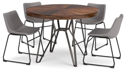 front view of the Signature Design by Ashley® Centiar 5-Piece Two-Tone Brown Dining Set