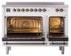 Ilve® Nostalgie II Noblesse 48'' White Pro Style Induction Range with Burnished Trim-2