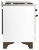 Ilve® Majestic III 40" White Pro Style Dual Fuel Liquid Propane Range with Triple Glass Door and Burnished Trim-3
