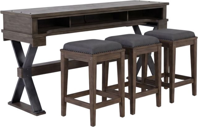 Liberty Furniture Sonoma Road 4-Piece Weather Beaten Bark Console Table Set-0