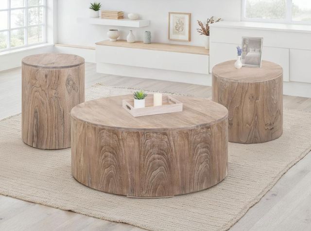 International Furniture Direct Balam Stained White End Table-1