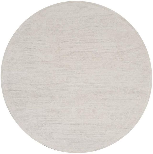 International Furniture Direct Lumiere Gray with Matte Acrylic Top Pedestal Dining Table with Brown Base-2