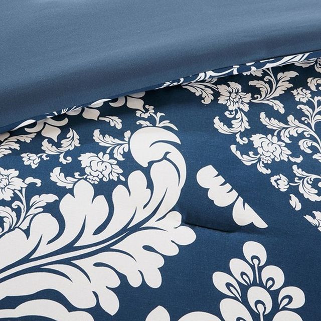 Olliix by Madison Park Indigo Queen Vienna 7 Piece Cotton Printed Comforter Set-1