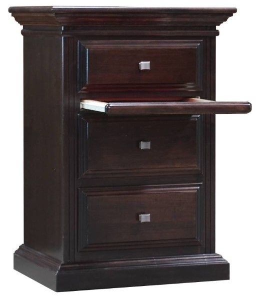 Wolfcraft Furniture McKinley Brown Nightstand with Pull Tray-1