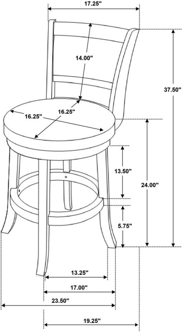 Coaster® Broxton 2-Piece Chestnut/Black Upholstered Swivel Counter Stools-12