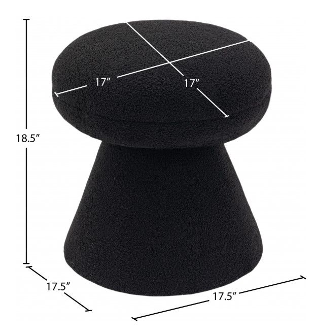 Meridian Furniture Drum Black Ottoman-2