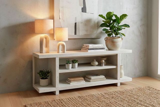 aspenhome® Latitude Brushed White 67" Open Console-0