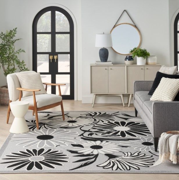 Nourison Home™ Aloha Black White 5'x8' Style 1 Area Rug-2