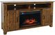 Jofran Inc. Cannon Valley Brown Electric Fireplace Media Console-0