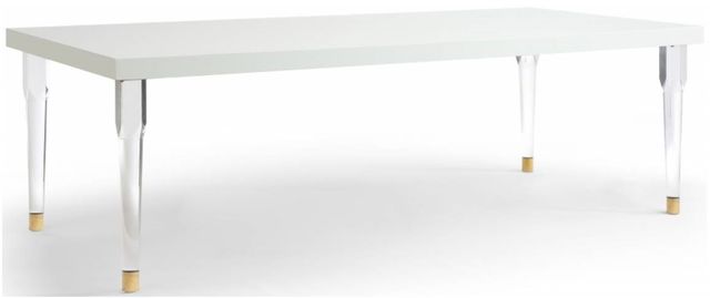 Meridian Furniture Bethany White High Gloss Dining Table-0