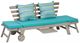 Furniture of America® Maui Gray/Turquoise Fabric/Wood Outdoor Convertible Sofa Daybed-0