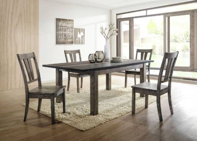 Elements International Nathan 5-Piece Gray Oak Fan Back Dining Set-3