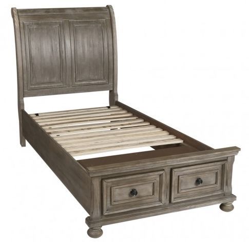 New Classic® Home Furnishings Allegra Pewter Youth Twin Sleigh Storage Bed-3