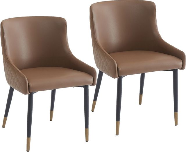 Worldwide Homefurnishings Inc. Xander 2-Piece Black/Brown Dining Arm Chair Set-0