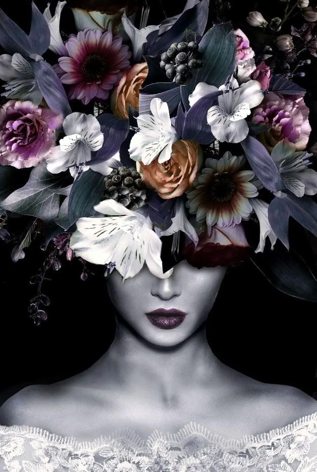 Classy Art Floral Lady Front Wall Art-1