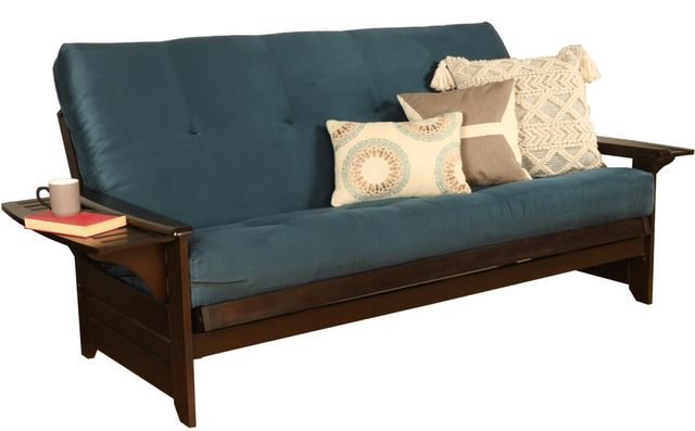 Kodiak Furniture Phoenix Suede Navy/Espresso Full Futon with Mattress-0