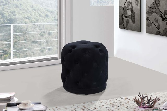 Meridian Furniture Harper Black Velvet Stool-1