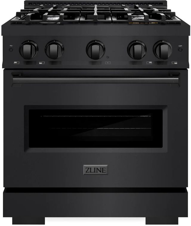 ZLINE Classic 30" Black Stainless Steel Pro Style Dual Fuel Range-0