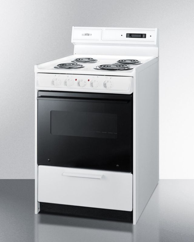 Summit® 24" White Electric Freestanding Range-2