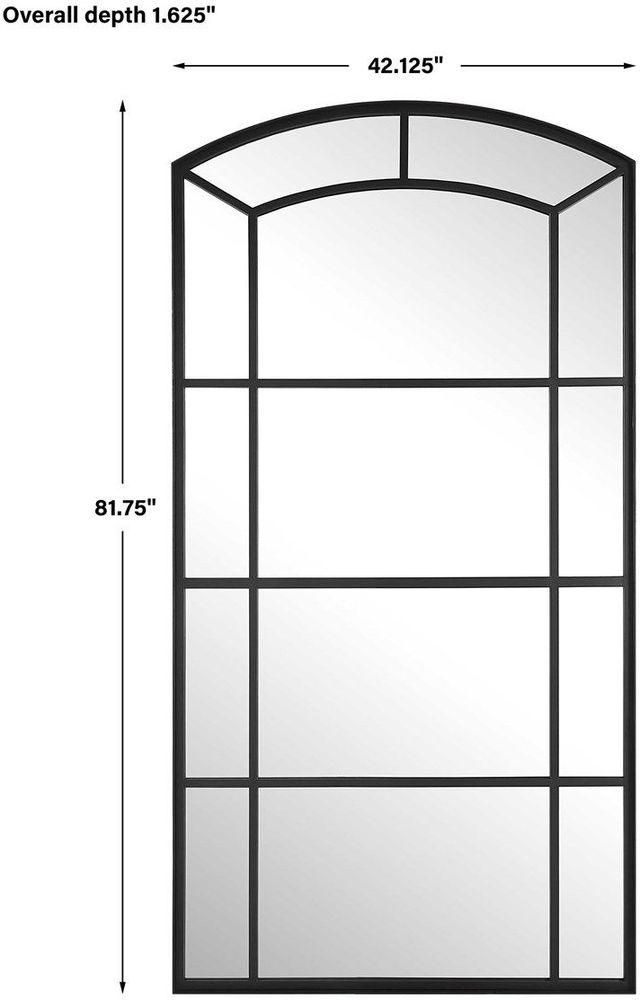 Uttermost® Camber Satin Black Arch Mirror-3