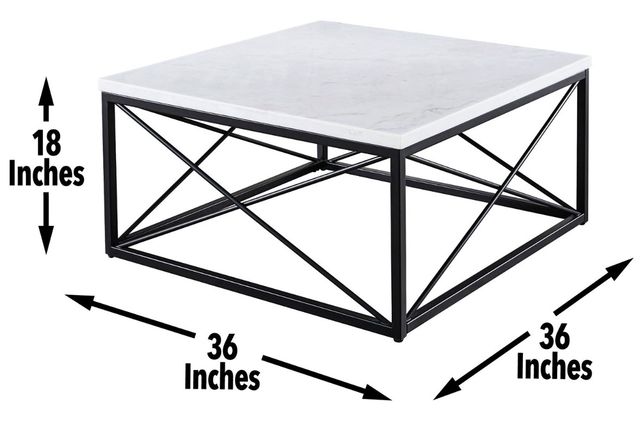 Steve Silver Co. Skyler White Cocktail Table with Black Base-2