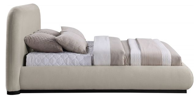 Meridian Furniture Vaughn Beige Queen Chenille Fabric Upholstered Panel Bed-2