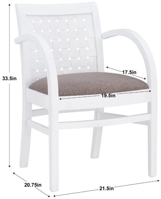 Linon Wendy Dark Gray/White Upholstered Arm Chair-2