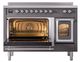Ilve® Nostalgie II Noblesse 48'' Graphite Matte Pro Style Induction Range with Chrome Trim-3