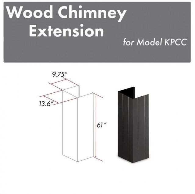 ZLINE 61" Black Wall Hood Extension-2