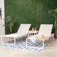 Linon Alora 3-Piece White/ Aluminum/Fabric Lounge Chair Set-2