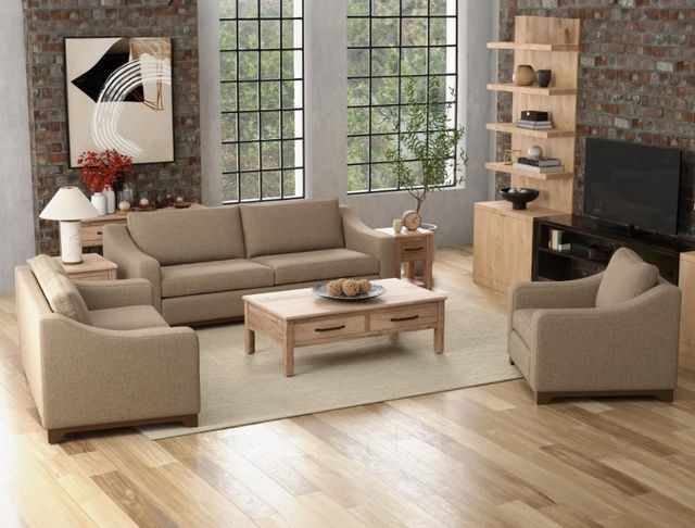International Furniture Direct Natural Parota Brown Sofa-1