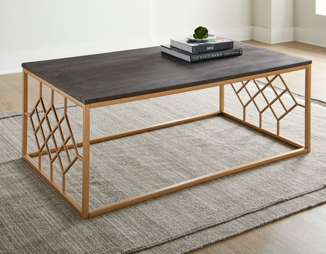 Steve Silver Co. Beatrix Walnut/Brass Cocktail Table-3