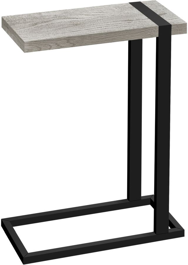Monarch Specialties Inc. Grey Top Accent Table with Black Metal Frame-0