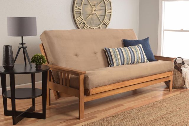 Kodiak Furniture Monterey Suede Peat/Butternut Full Futon with Mattress-1