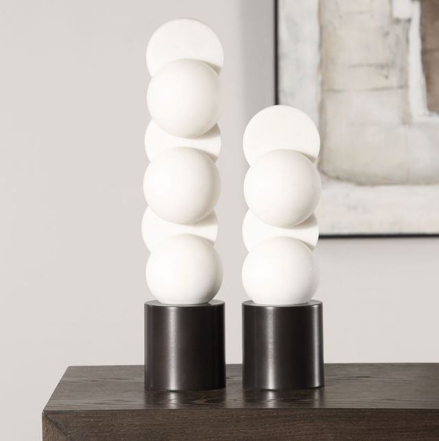 Uttermost® Symmetry 2-Piece Dark Bronze/White Sculpture Set-2