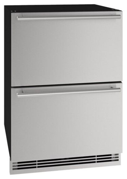 U-Line® Stainless Solid 24" Refrigerator Drawers-0