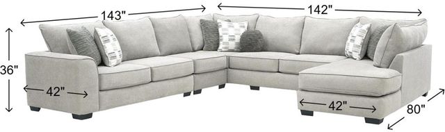 Albany Industries 4-Piece Glenrock Gray U-Shape Sectional-1