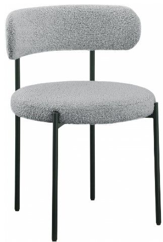 Meridian Furniture Beacon Grey/Black Boucle Upholstered Dining Chair-0
