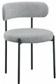 Meridian Furniture Beacon Grey/Black Boucle Upholstered Dining Chair-0
