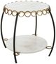 Uttermost® Chainlink White Side Table with Matte Black Frame-0